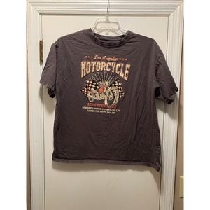 Shein Black Women's Los Angeles California Old Fashion Tee Top (Size: M)